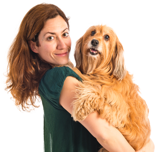 A lady with a dog